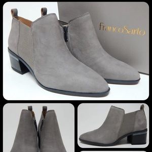 Franco Sarto Arden Size US 11 M EU 41 Women's Leather Block Heeled Booties Gray